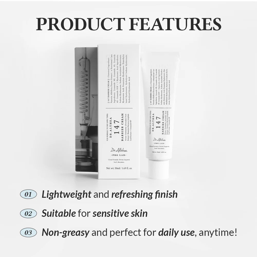 Dr. Althea 147 Skin Barrier Repair Cream – Intensive Moisturizer for Sensitive & Dry Skin - Korean Beauty KR