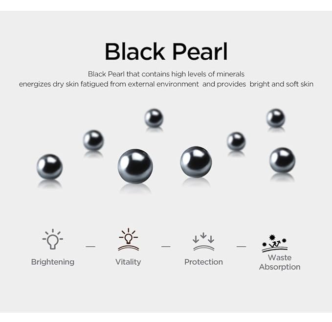 SNP Black Pearl Renew Black Ampoule Mask 1pc – Nourishing & Brightening Ampoule Mask for Radiant, Revitalized Skin*1pc - Korean Beauty KR