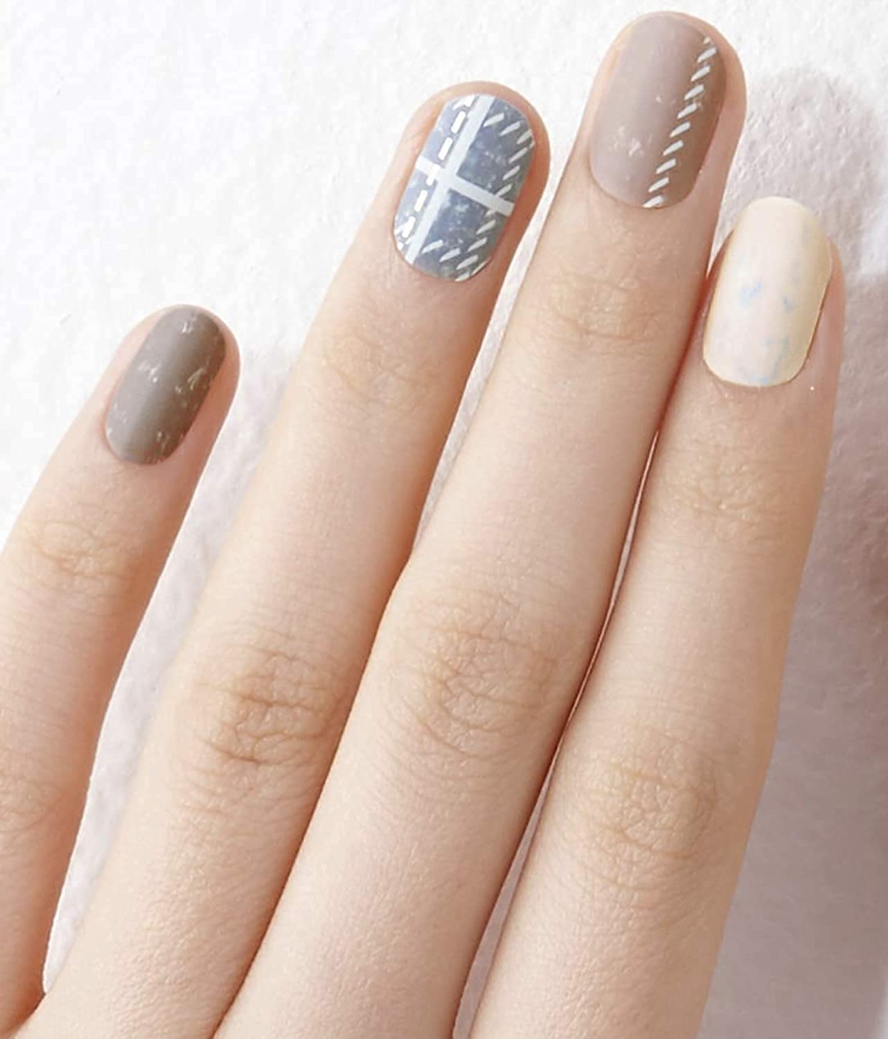 KoreanBeauty Press On Gel Nail Strips - ( Asian Type) - Sweater Knit - Korean Beauty KR