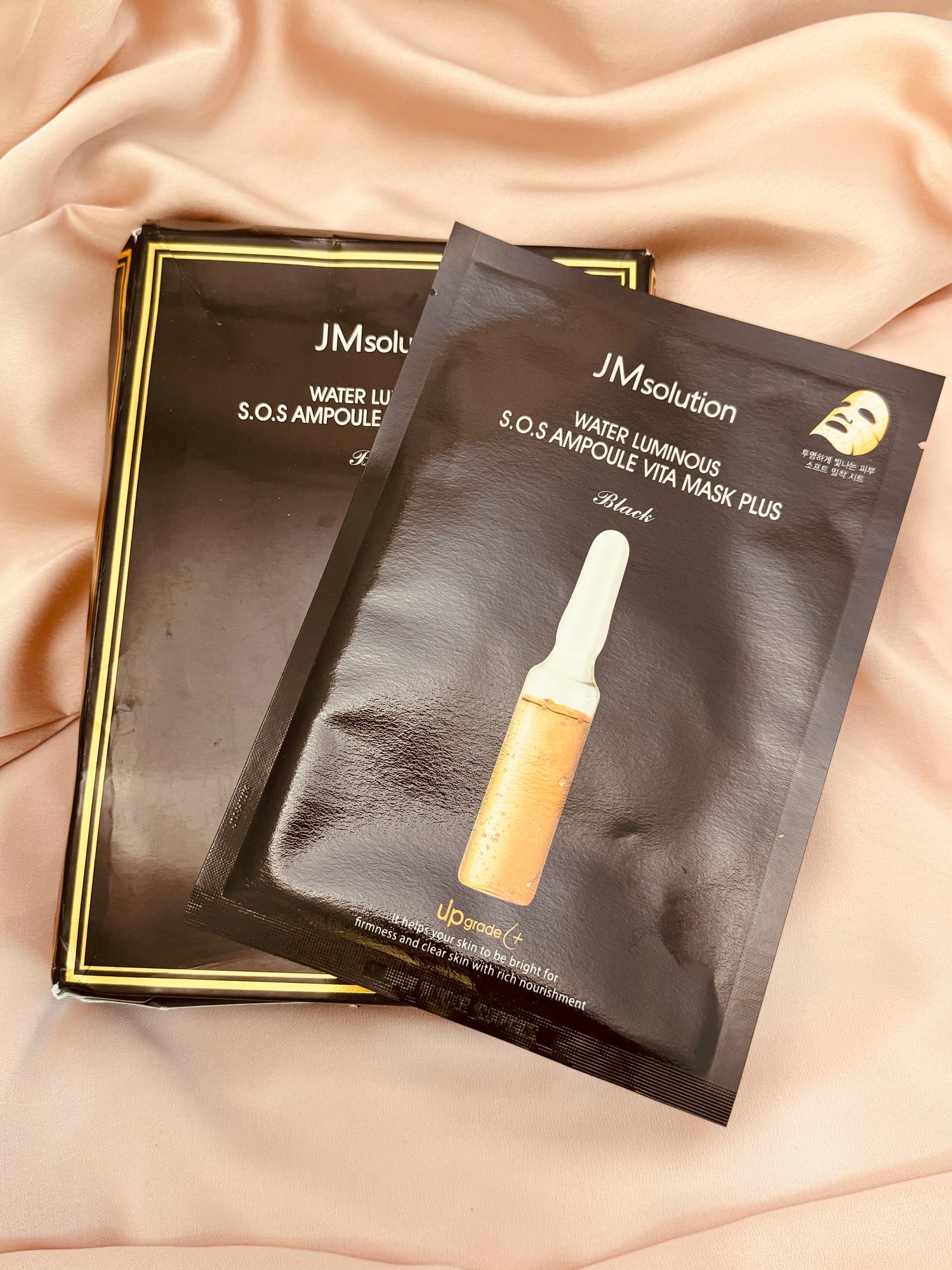 JMSolution Water Luminous S.O.S Ampoule Vita Mask Black – Hydrating & Brightening Mask for Glowing, Revitalized Skin*1 sheet