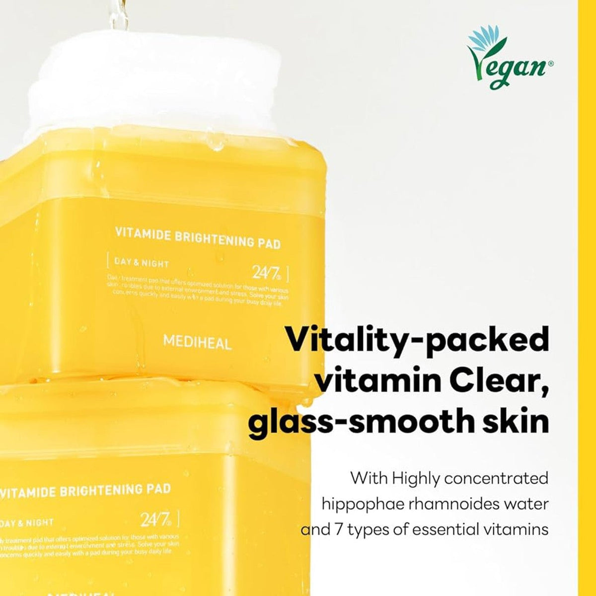 Mediheal Vitamide Brightening Pad 100 pcs – Vitamin - Infused Pads for Radiant, Even Skin Tone - Korean Beauty KR