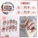 Diamond Press on Nails Glue on Kit for Women | Nail Glue & Tools Long Coffin Acrylic Nails Glossy 3D Bling Wedding Party Nails, Reusable Instant Manicure Full Cover Tips CQ