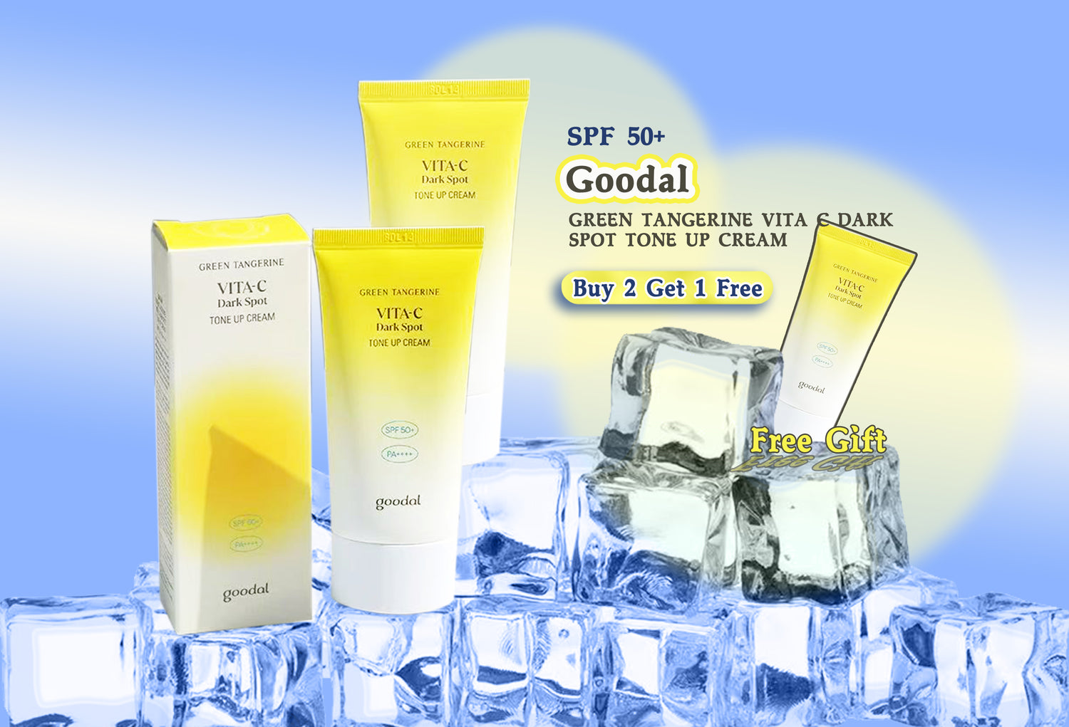 Goodal Green Tangerine Vita C Dark Spot Tone-Up Cream (Buy 2, Get 1 Free)