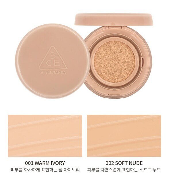 3CE Glow Cushion – Radiant Cushion Foundation for Luminous, Hydrated Skin - Korean Beauty KR