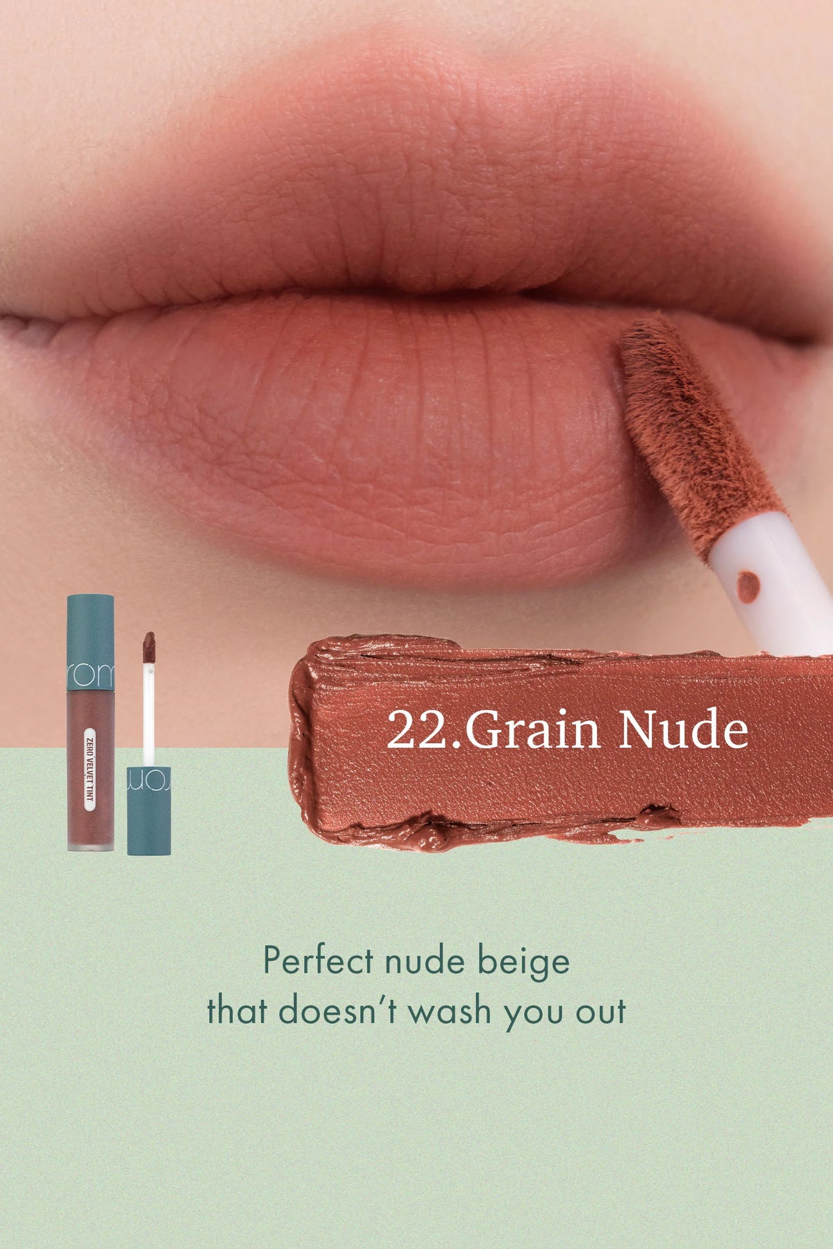 Rom&nd Zero Velvet Tint Vintage Filter Series – Long - Lasting Matte Lip Tint for Soft, Velvety Lips - Korean Beauty KR