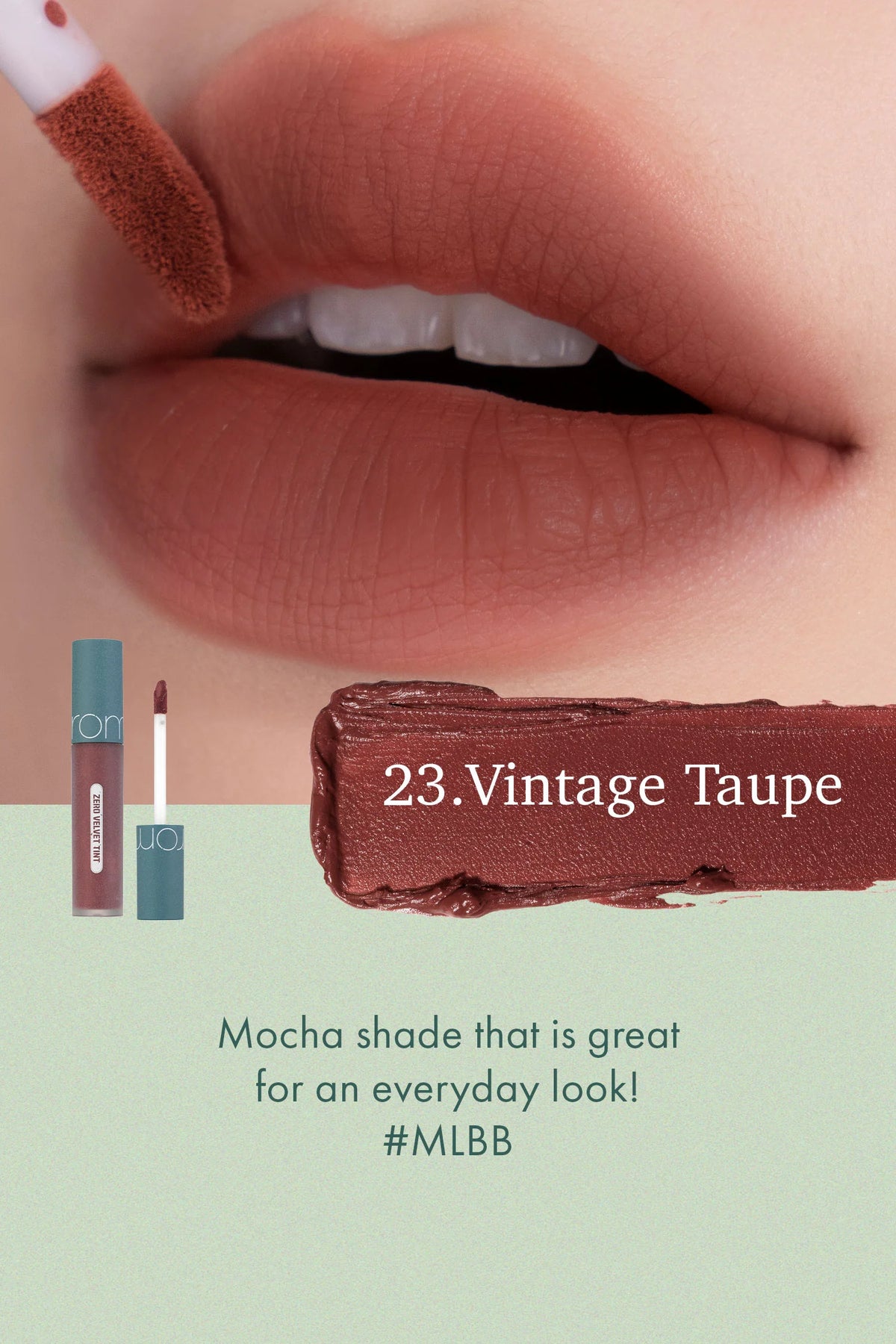 Rom&nd Zero Velvet Tint Vintage Filter Series – Long - Lasting Matte Lip Tint for Soft, Velvety Lips - Korean Beauty KR
