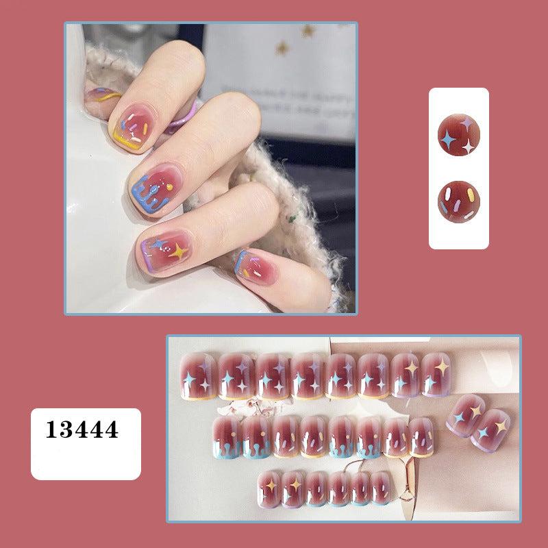 Red Press - On Nails | Glue On Nails for Women Gift | Nail Kit with Glue - Korean Beauty KR