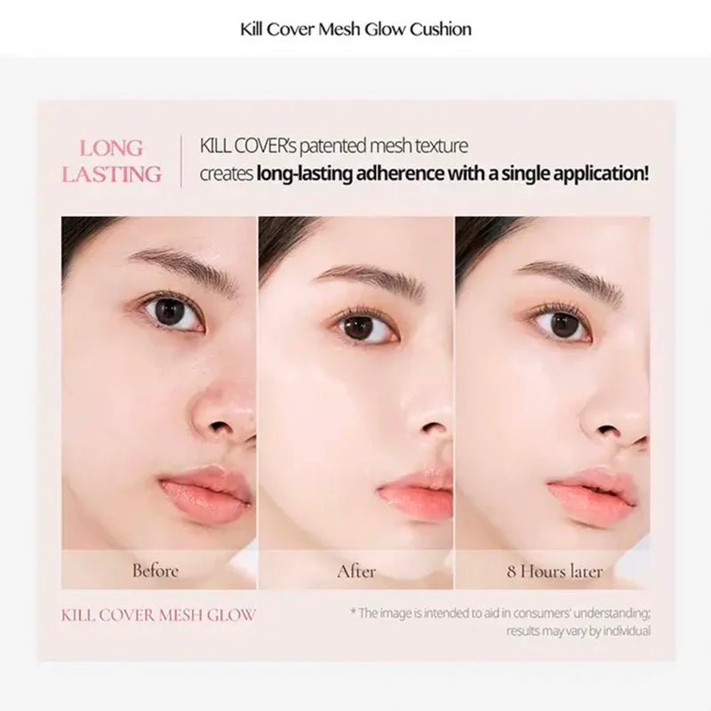 CLIO Kill Cover Mesh Glow Cushion SPF50+ PA++++ 15g – Flawless Coverage & Radiant Glow with Sun Protection - Korean Beauty KR