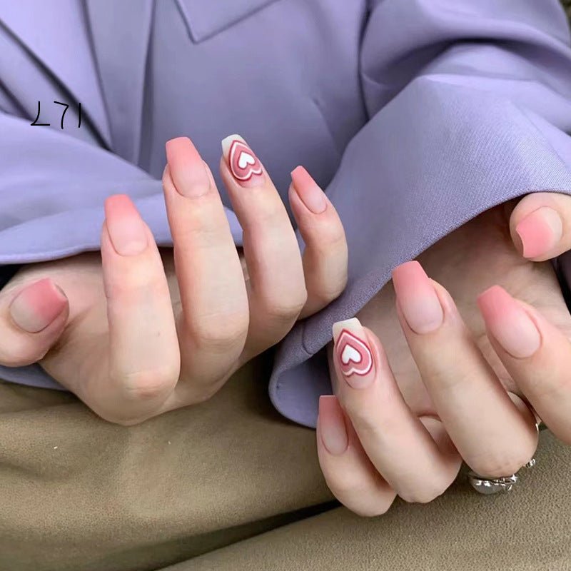 Pink French Press - On Nails | Glue On Nails for Women Gift | Nail Kit with Glue - Korean Beauty KR