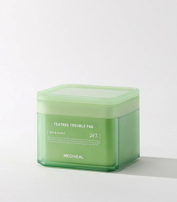MEDIHEAL Tea Tree Trouble Pads (100) – Soothing & Clarifying Acne Pads for Clear, Blemish-Free Skin