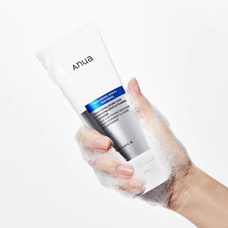 ANUA 8 Hyaluronic Acid Hydrating Gentle Foaming Cleanser 150ML – Moisturizing & Soothing Cleanser for Soft, Hydrated Skin - Korean Beauty KR