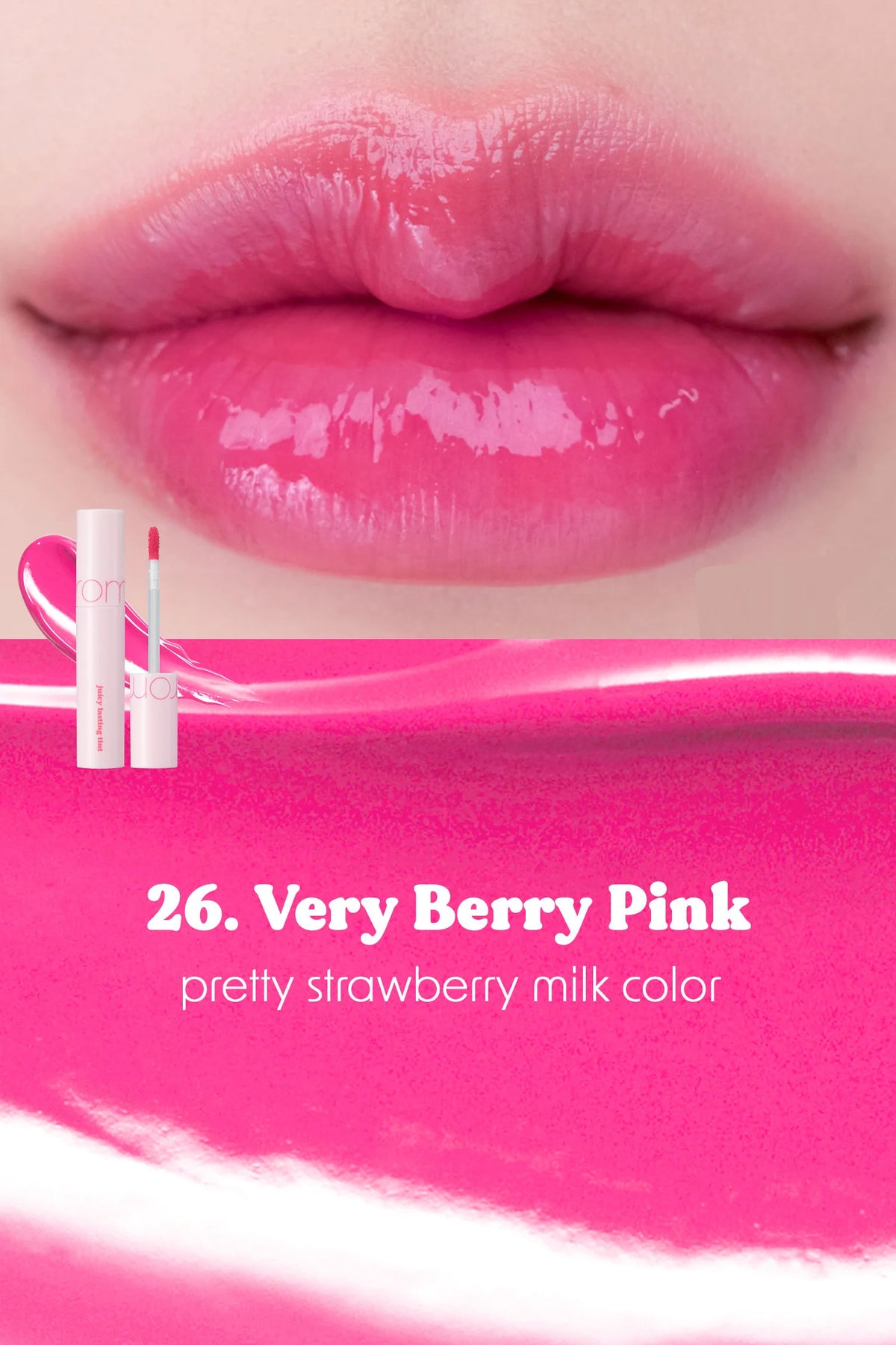 Rom&nd Juicy Lasting Tint – Hydrating & Long - Lasting Lip Tint for Luscious, Vibrant Lips - Korean Beauty KR