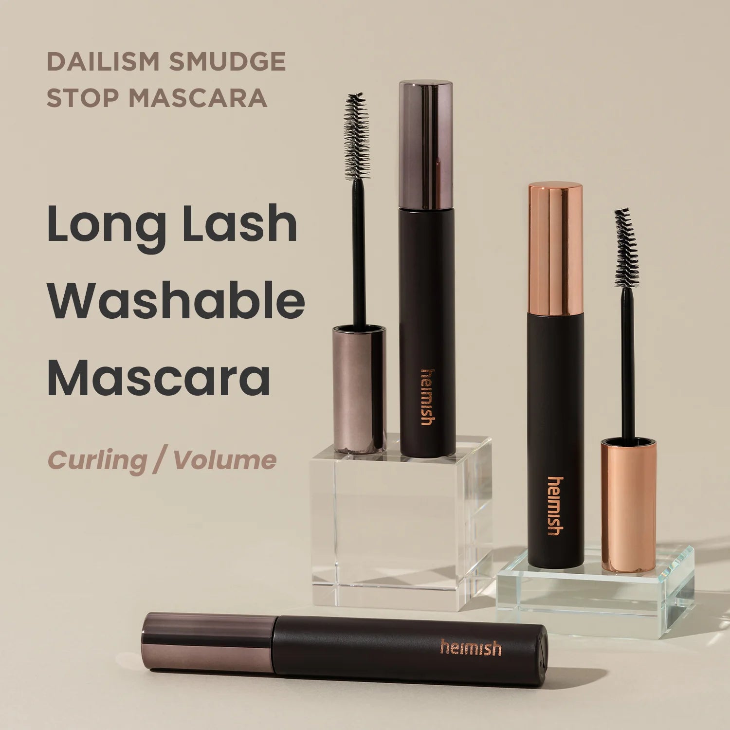 Heimish Dailism Smudge Stop Mascara Black Volume – Volumizing & Smudge - Proof Mascara for Bold, Defined Lashes - Korean Beauty KR