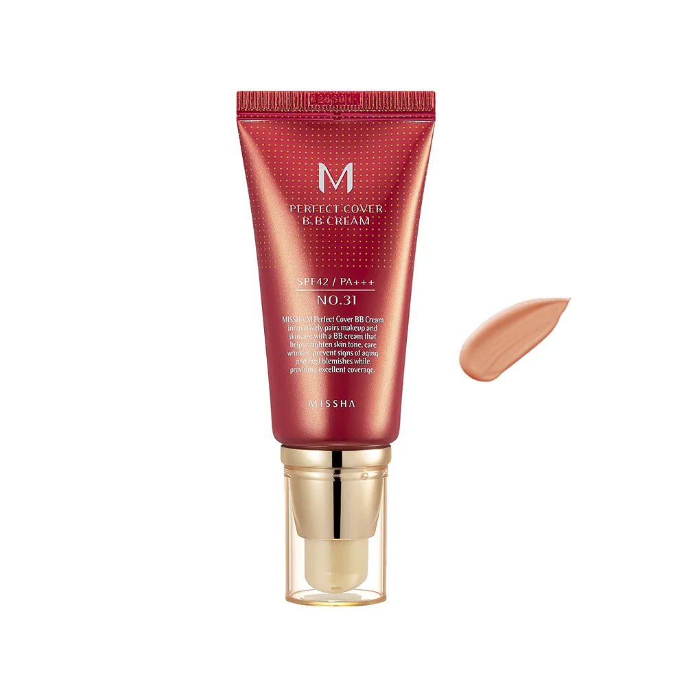 Missha M Perfect Cover BB Cream SPF 42 PA+++ 50ml – Full Coverage BB Cream with Sun Protection for Smooth, Flawless Skin - Korean Beauty KR