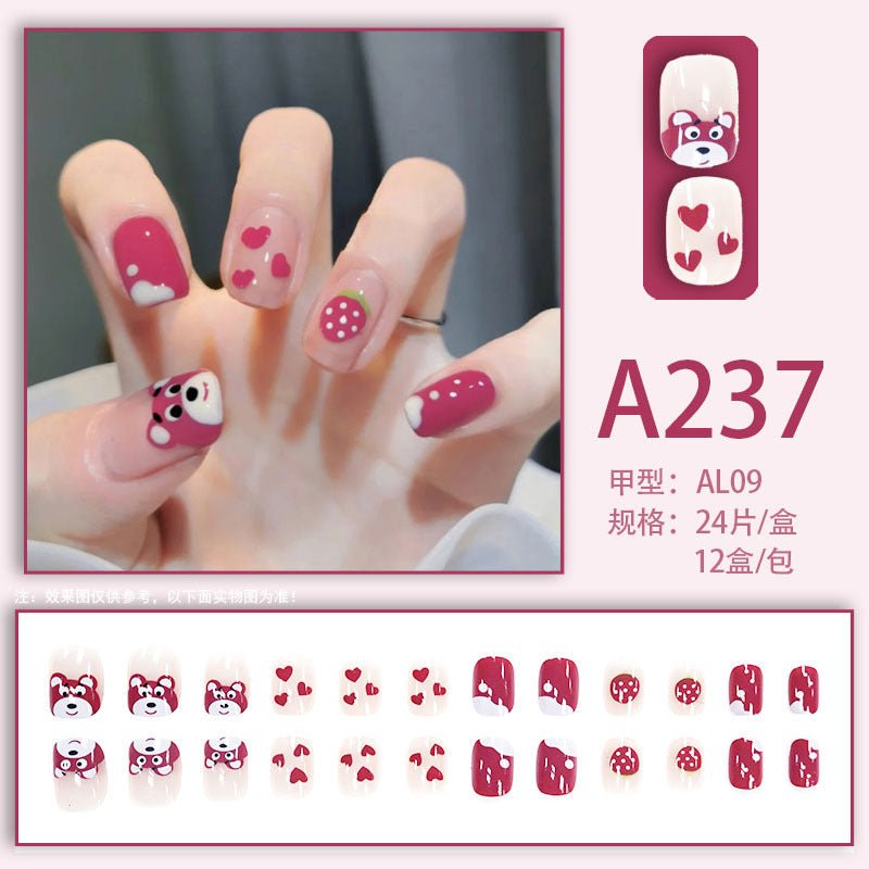 Pink French Press - On Nails | Glue On Nails for Women Gift | Nail Kit with Glue - Korean Beauty KR