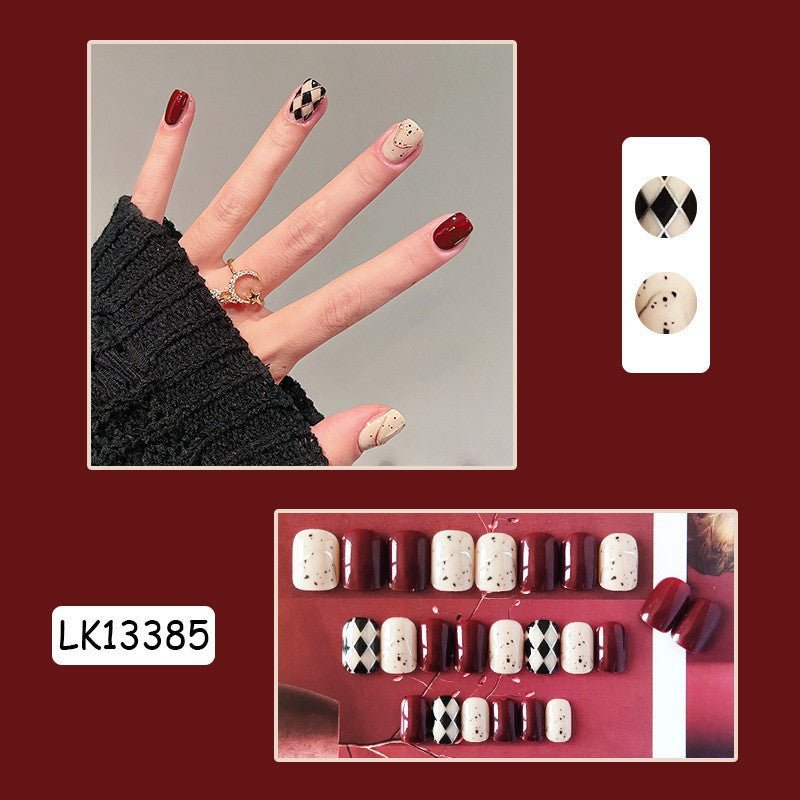 Red Press - On Nails | Glue On Nails for Women Gift | Nail Kit with Glue - Korean Beauty KR