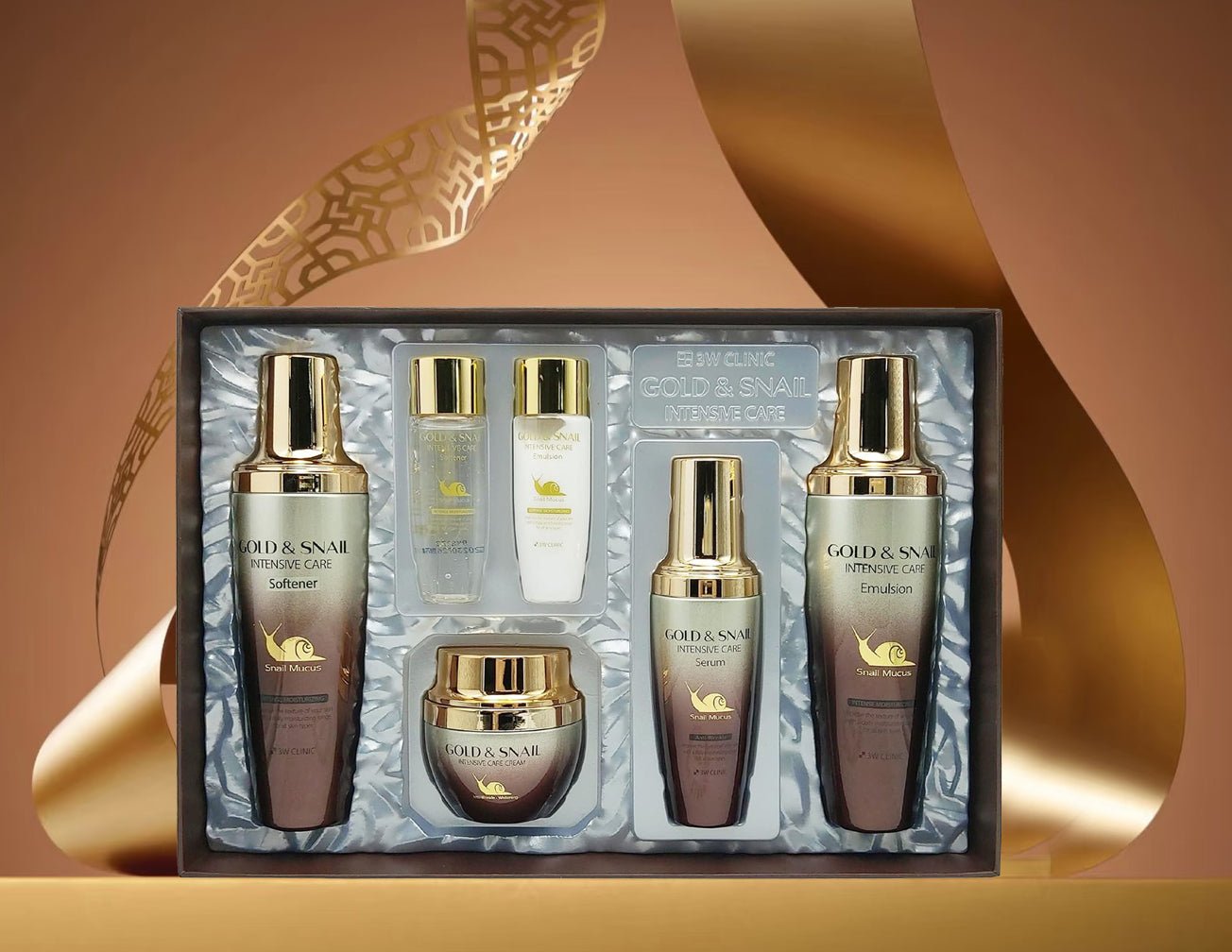 3W Clinic Gold & Snail Intensive Care 4 Set - Korean Beauty KR