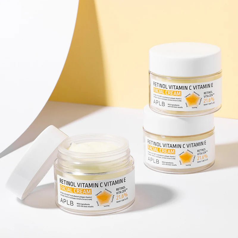 APLB Retinol Vitamin C Vitamin E Facial Cream 55ml – Anti - Aging, Brightening & Nourishing Skincare for Youthful Glow - Korean Beauty KR