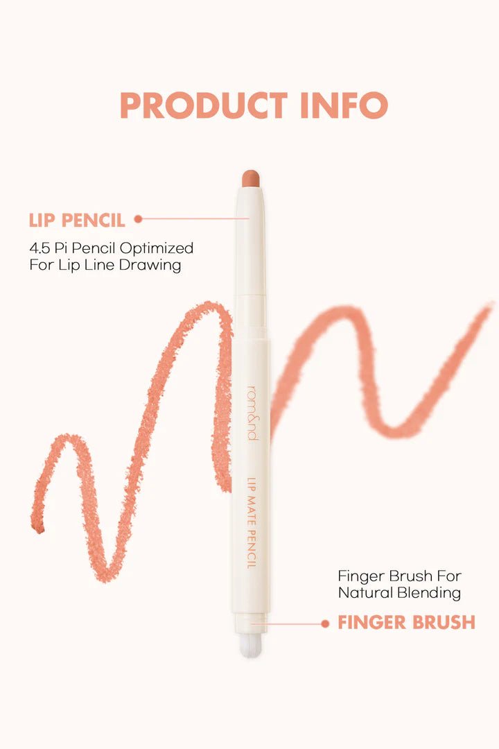 Rom&nd Lip Mate Pencil 06 Under Chili – Creamy, Long - Lasting Lip Liner for Bold, Defined Lips - Korean Beauty KR