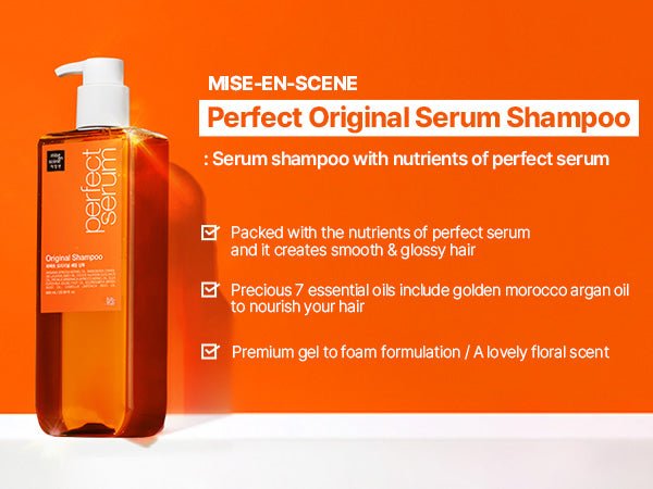 Mise en Scene Perfect Serum Original Shampoo 680ml – Nourishing & Repairing Shampoo for Healthy, Shiny Hair