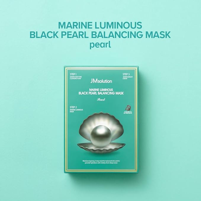 JMSolution Marine Luminous Black Pearl Balancing Mask 1 Sheet – Balancing & Brightening Mask for Radiant, Even Skin*1 sheet - Korean Beauty KR