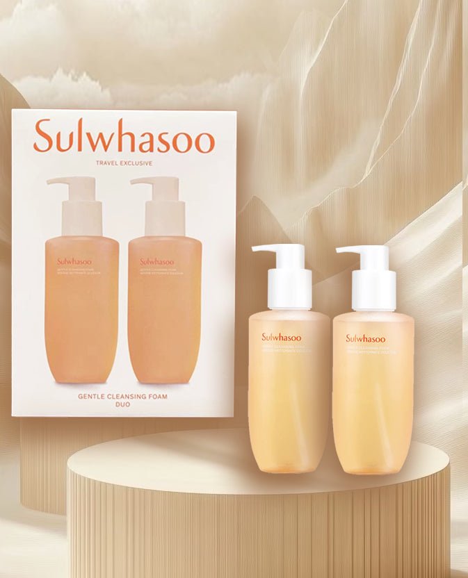 SULWHASOO Gentle Cleansing Foam Duo – Travel Exclusive 200ML*2 for Deep Cleansing & Smooth Skin - Korean Beauty KR