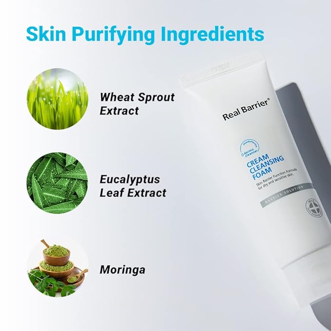 Real Barrier [Renew] Cream Cleansing Foam 220ml – Gentle, Hydrating Cream Foam Cleanser for Smooth, Balanced Skin - Korean Beauty KR