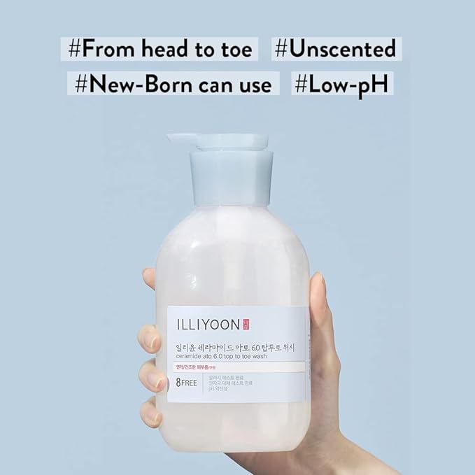 ILLIYOON Ceramide Ato 6.0 Top to Toe Wash 500ml – Gentle & Hydrating Body Wash for Soft, Nourished Skin" - Korean Beauty KR