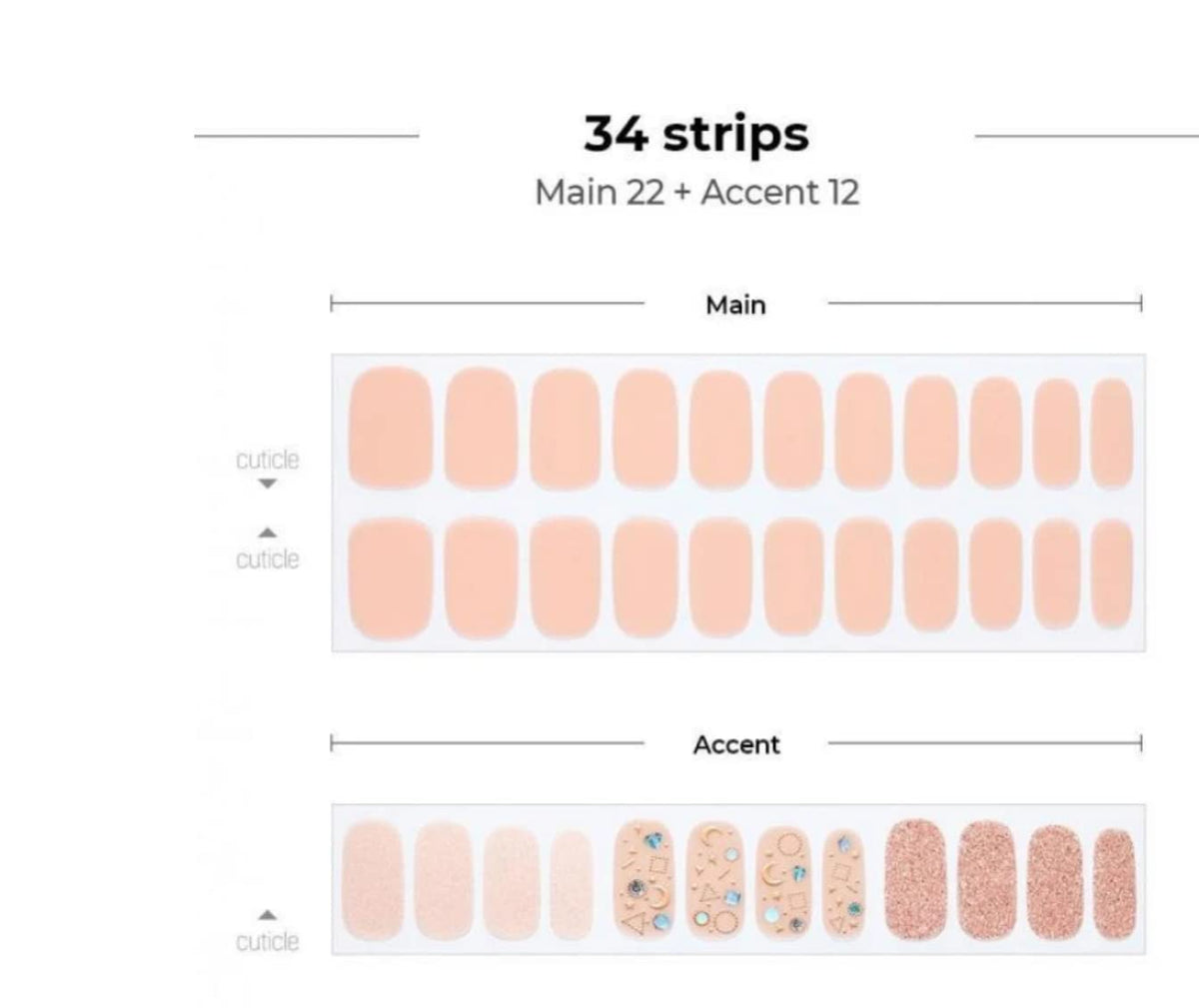 KoreanBeauty Press On Gel Nail Strips Without Glue , Gloss Strips/ Gel Nail Strips( Asian Type - ) Nebula - Korean Beauty KR