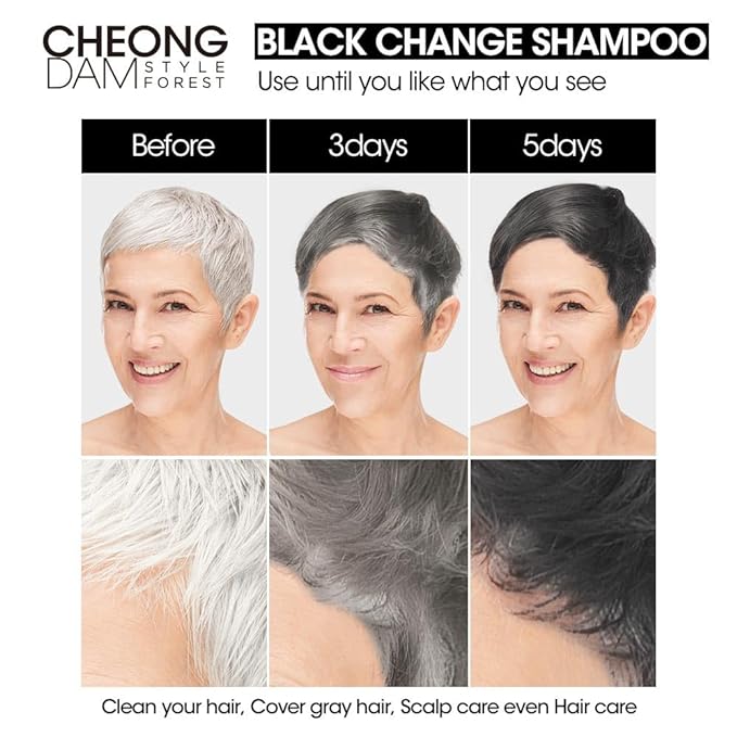 Cheongdam Style Forest Black Change Dying Shampoo – Hair Dye Shampoo for Natural, Darker Color and Healthy Shine - Korean Beauty KR
