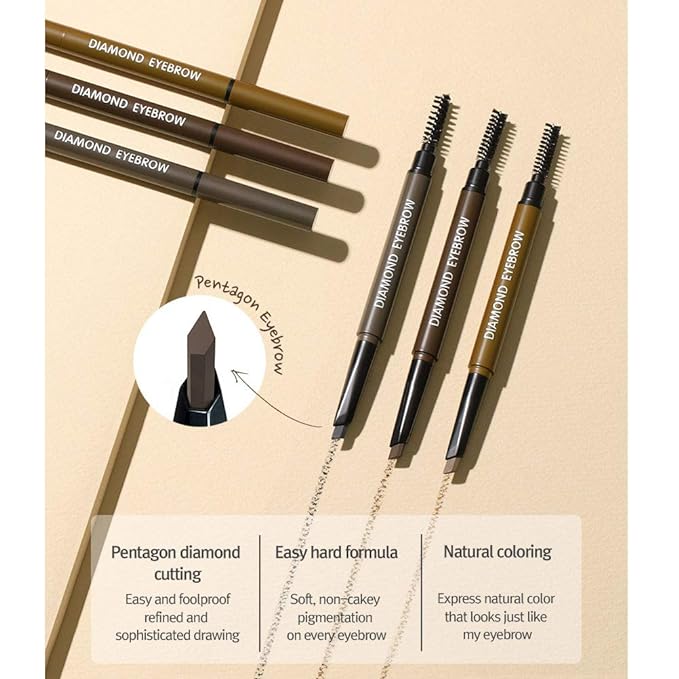 RiRe Diamond Eyebrow – Precision Brow Pencil for Defined, Natural - Looking Brows - Korean Beauty KR