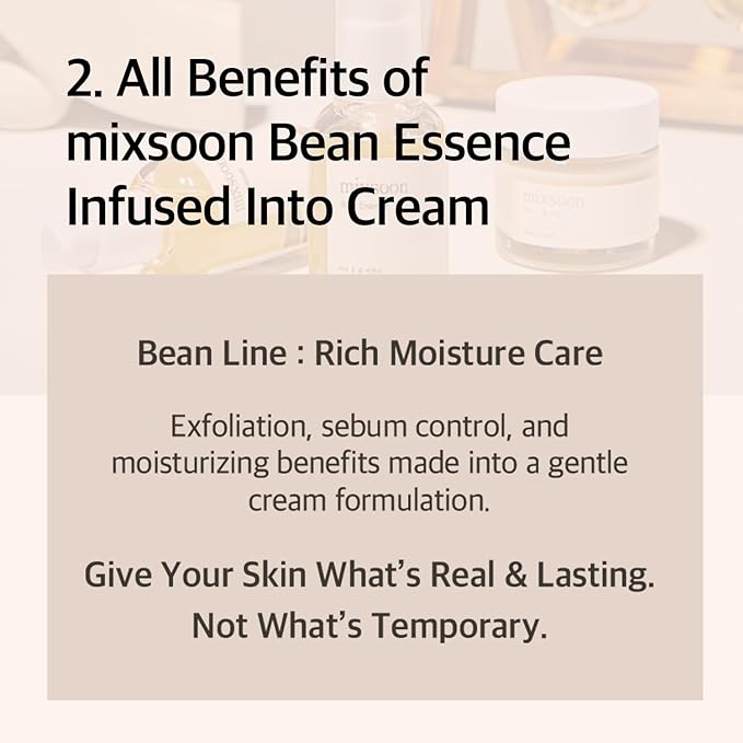 MIXSOON Bean Cream 50ml – Nourishing & Hydrating Cream for Smooth, Glowing Skin - Korean Beauty KR