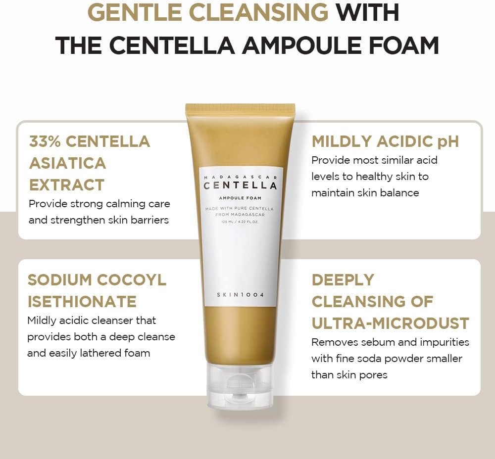 SKIN1004 Madagascar Centella Ampoule Foam 125ml – Soothing & Hydrating Foam Cleanser for Sensitive Skin - Korean Beauty KR
