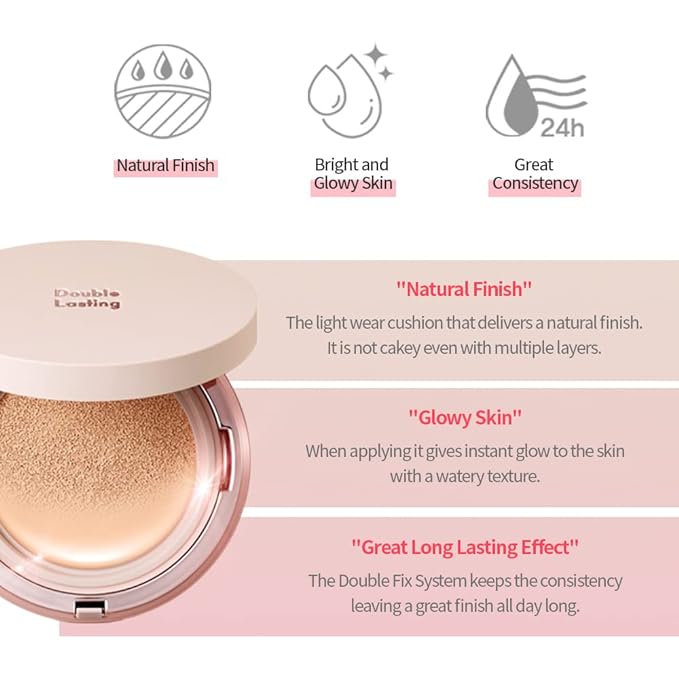 Etude House Double Lasting Cushion Glow SPF50+ PA+++ Color 