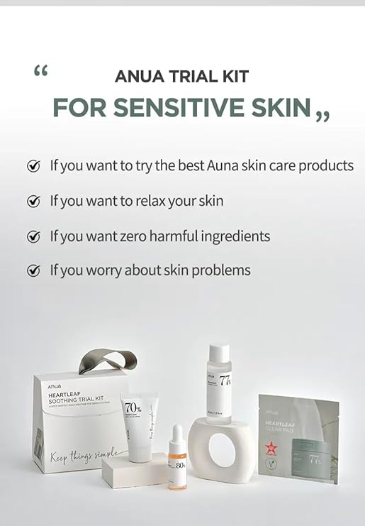 Anua Heartleaf Soothing Trial Kit – Calming & Hydrating Skincare Set for Sensitive Skin - Korean Beauty KR