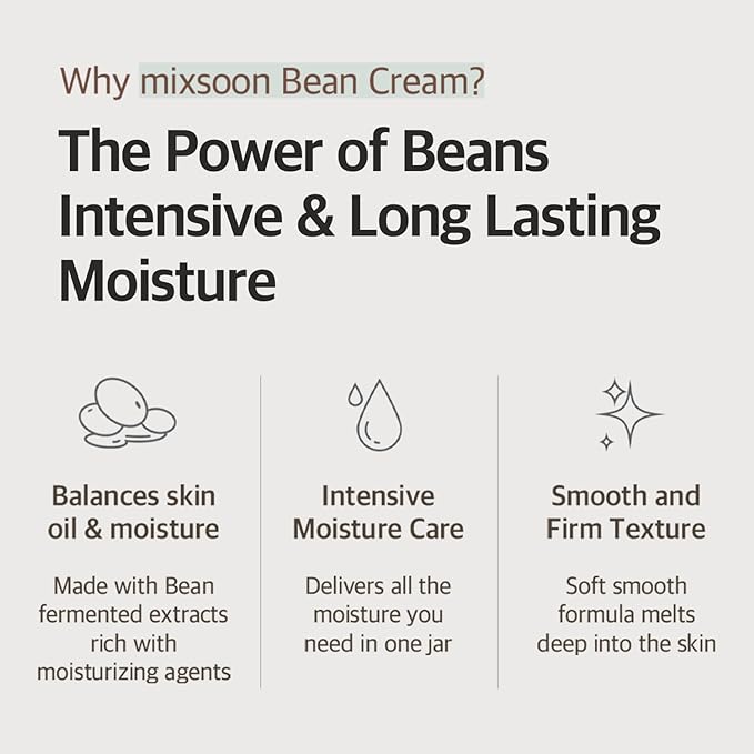 MIXSOON Bean Cream 50ml – Nourishing & Hydrating Cream for Smooth, Glowing Skin - Korean Beauty KR