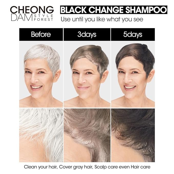 Cheongdam Style Forest Black Change Dying Shampoo – Hair Dye Shampoo for Natural, Darker Color and Healthy Shine - Korean Beauty KR