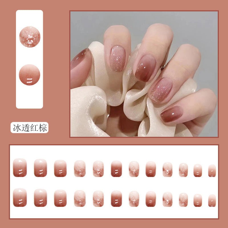 Red Press - On Nails | Glue On Nails for Women Gift | Nail Kit with Glue - Korean Beauty KR