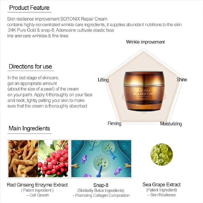 IPSE Premium Botonix Age - Defying Cream – Anti - Aging & Firming Cream for Youthful, Smooth Skin - Korean Beauty KR