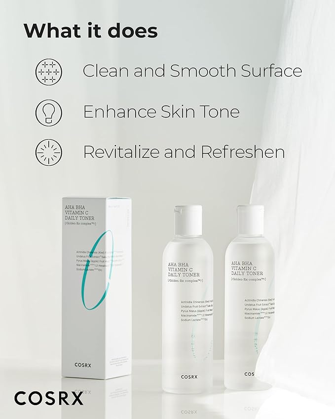 COSRX Refresh AHA BHA Vitamin C Daily Toner 150ml – Exfoliating & Brightening Toner for Smooth, Radiant Skin - Korean Beauty KR