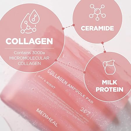 Mediheal Collagen Ampoule Pad 100 – Firming & Hydrating Pads - Korean Beauty KR