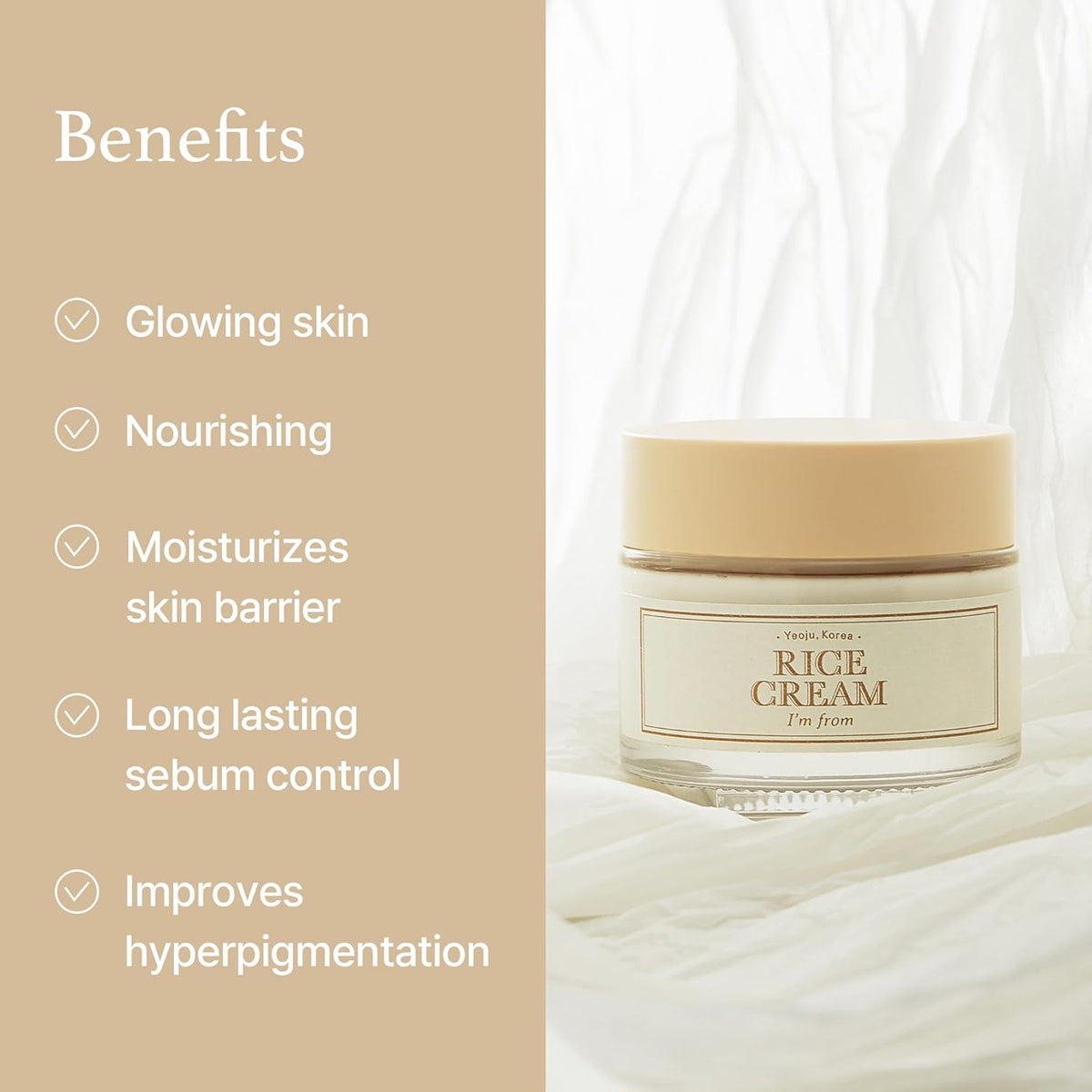 I'm From Rice Cream 50g – Nourishing & Brightening Cream for Soft, Radiant Skin - Korean Beauty KR