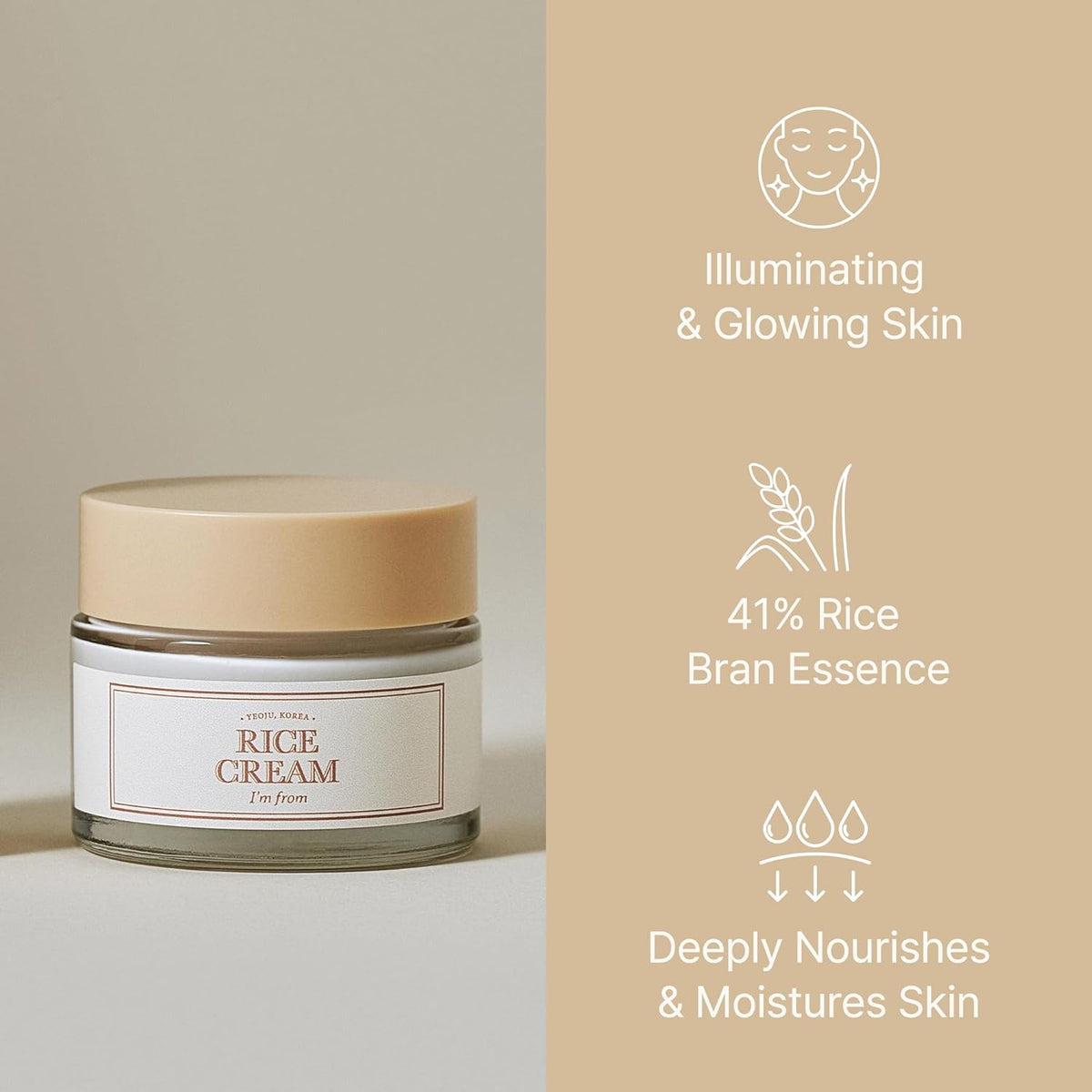I'm From Rice Cream 50g – Nourishing & Brightening Cream for Soft, Radiant Skin - Korean Beauty KR