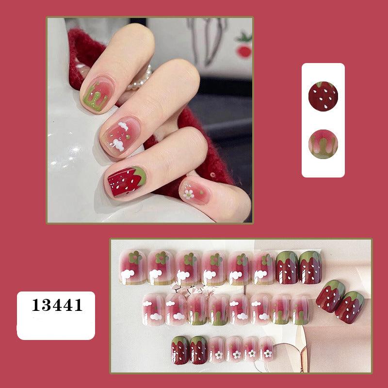 Red Press - On Nails | Glue On Nails for Women Gift | Nail Kit with Glue - Korean Beauty KR