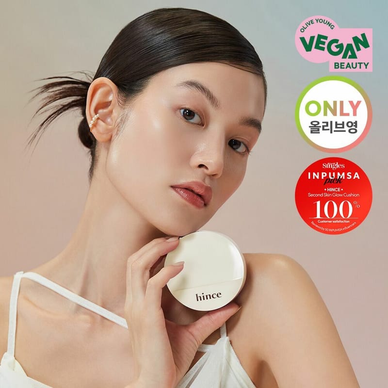 Hince Second Skin Glow Cushion 12g – Natural, Glowing Coverage with Lightweight, Hydrating Formula - Korean Beauty KR