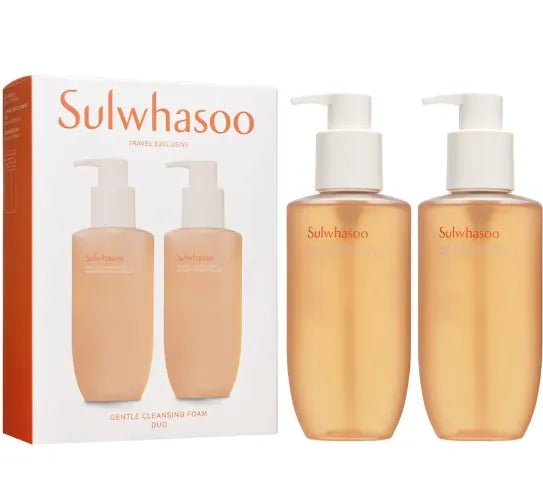 SULWHASOO Gentle Cleansing Foam Duo – Travel Exclusive 200ML*2 for Deep Cleansing & Smooth Skin - Korean Beauty KR