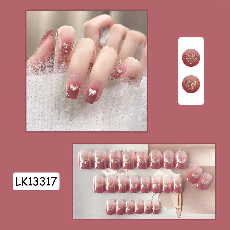 Red Press - On Nails | Glue On Nails for Women Gift | Nail Kit with Glue - Korean Beauty KR