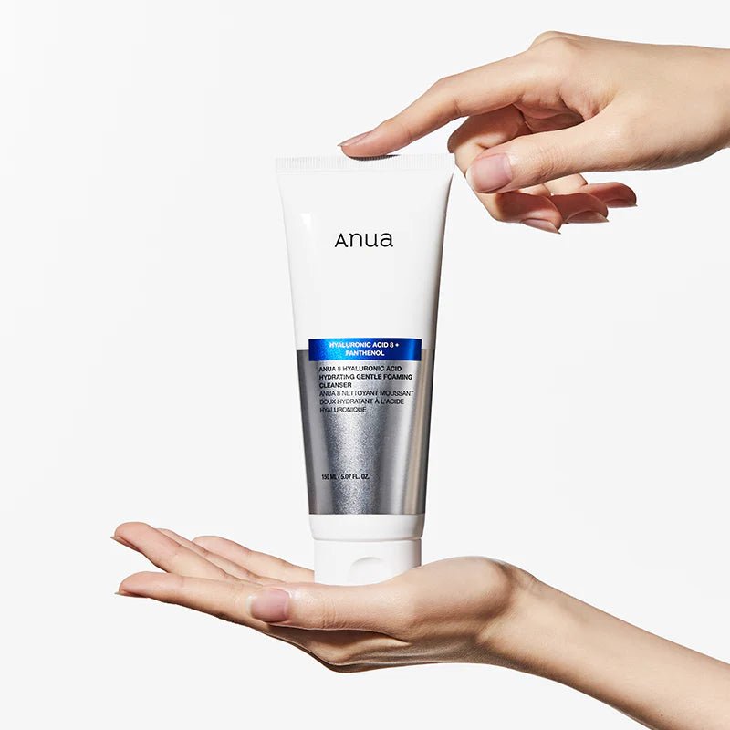 ANUA 8 Hyaluronic Acid Hydrating Gentle Foaming Cleanser 150ML – Moisturizing & Soothing Cleanser for Soft, Hydrated Skin - Korean Beauty KR