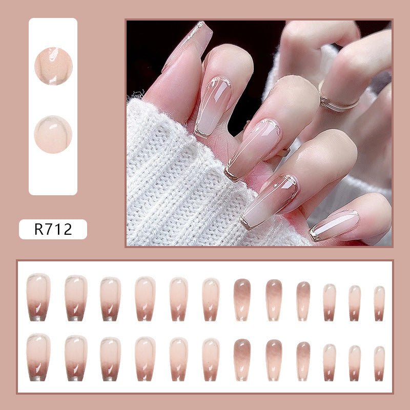 Pink French Press - On Nails | Glue On Nails for Women Gift | Nail Kit with Glue - Korean Beauty KR