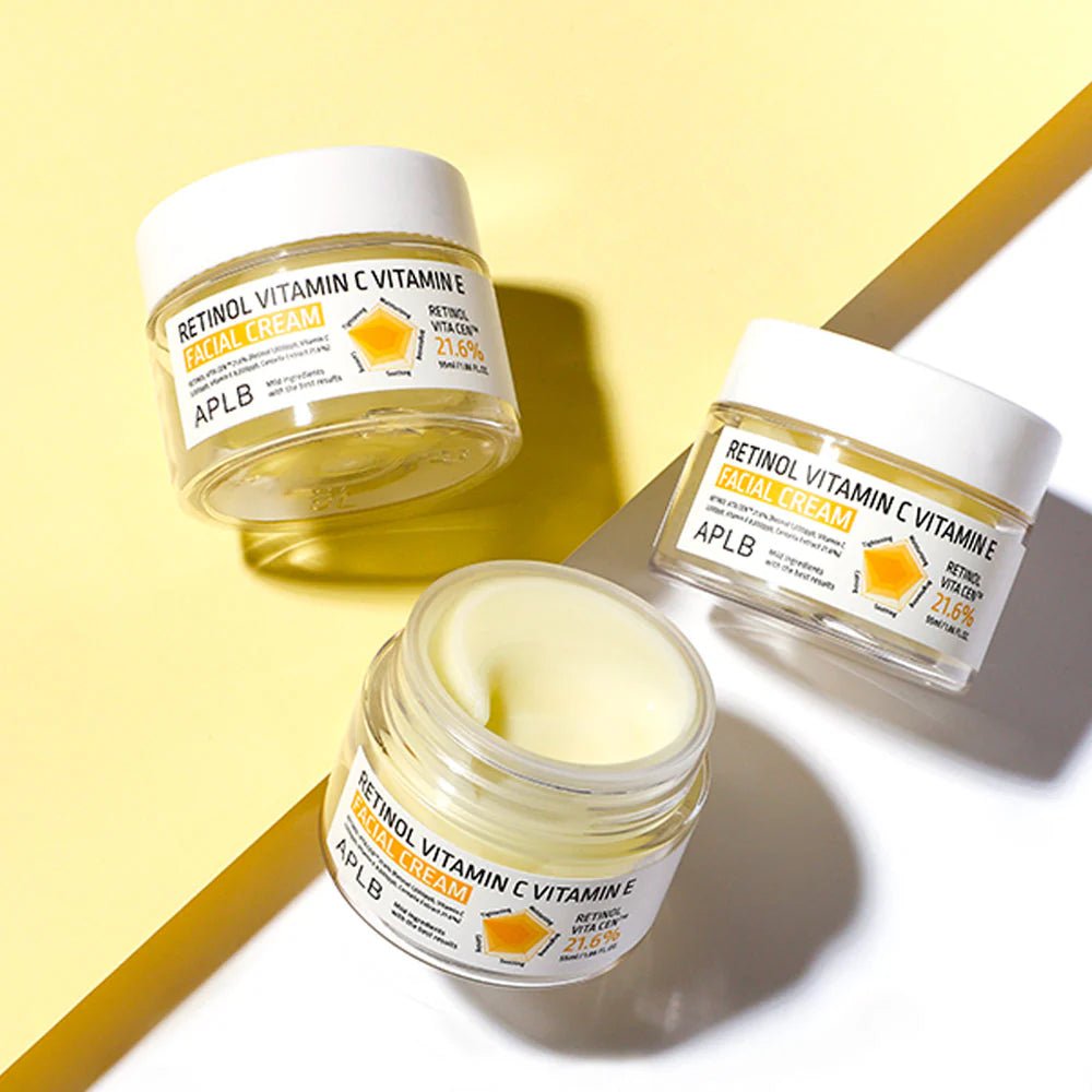 APLB Retinol Vitamin C Vitamin E Facial Cream 55ml – Anti - Aging, Brightening & Nourishing Skincare for Youthful Glow - Korean Beauty KR
